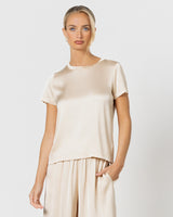 Matilda Satin T-Shirt | Cream