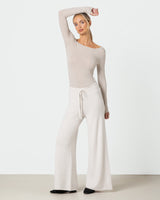 Mae Featherweight Boatneck Top | Oatmeal | Modal-Cashmere