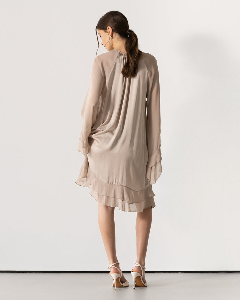 Estelle Ruffle Midi Dress | Dusty Pink