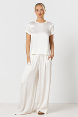Matilda Satin T-Shirt | Ivory
