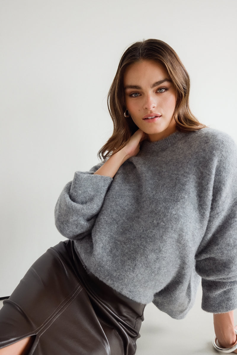 Naomi Sweater | Light Grey | Alpaca Blend