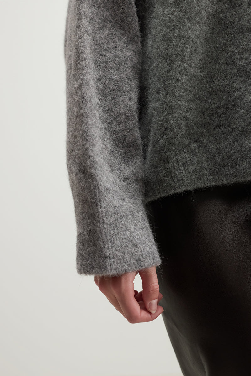 Naomi Sweater | Light Grey | Alpaca Blend