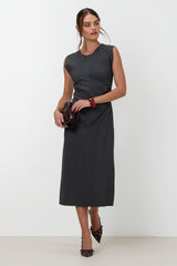 Wilde Ruched Dress | Dark Grey Melange
