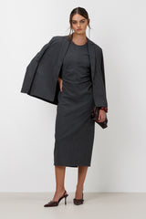 Wilde Ruched Dress | Dark Grey Melange