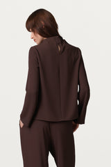 Lana High Neck Top | Espresso Brown