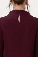 Lana High Neck Top | Burgundy