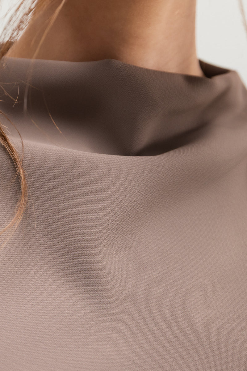 Lana High Neck Top | Taupe