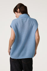 Nyx Sleeveless Turtleneck | Sky Blue | Alpaca-Wool Blend
