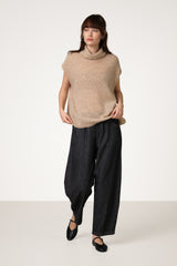 Nyx Sleeveless Turtleneck | Beige | Alpaca-Wool Blend