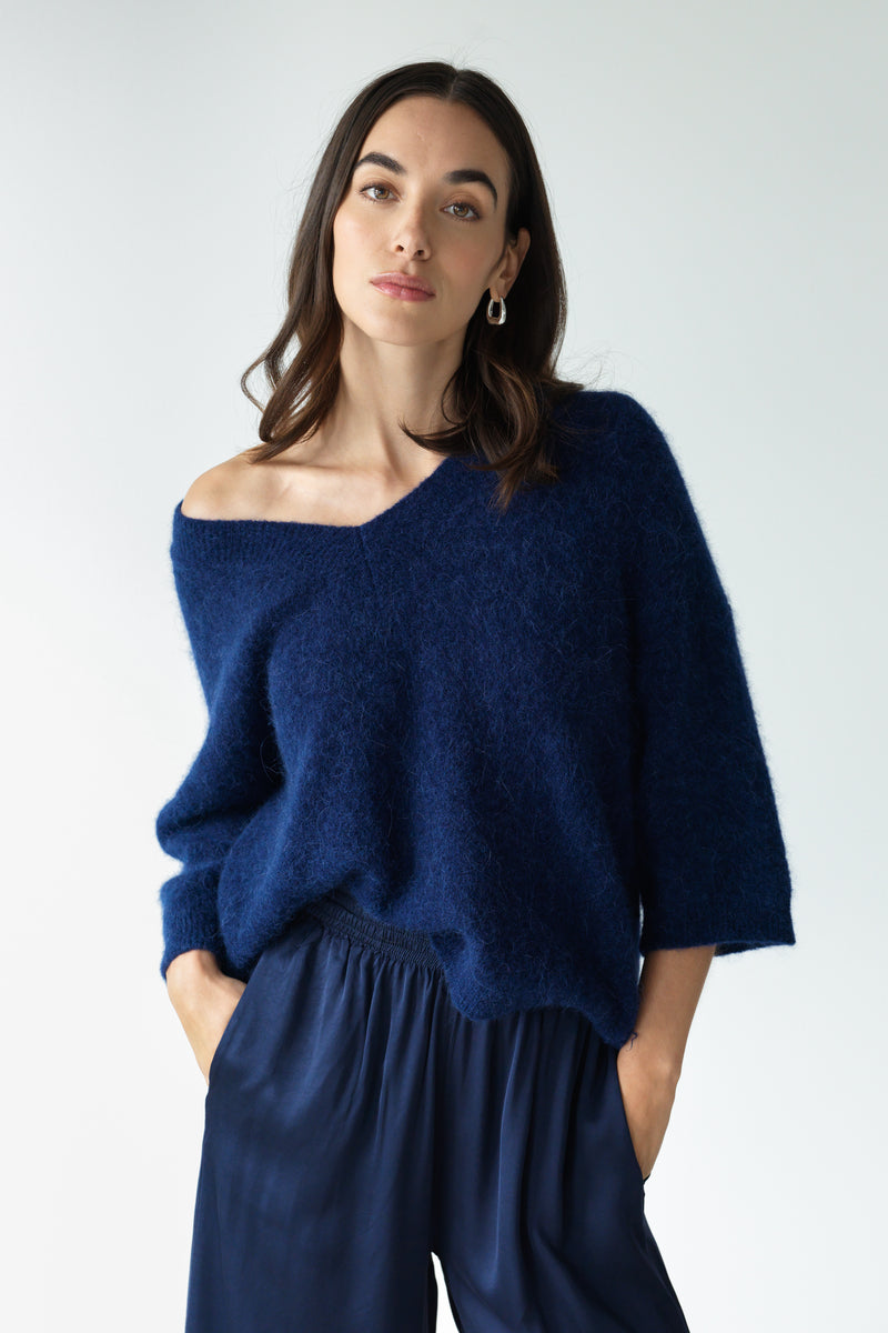 Kelly Sweater | Navy | Alpaca-Wool Blend