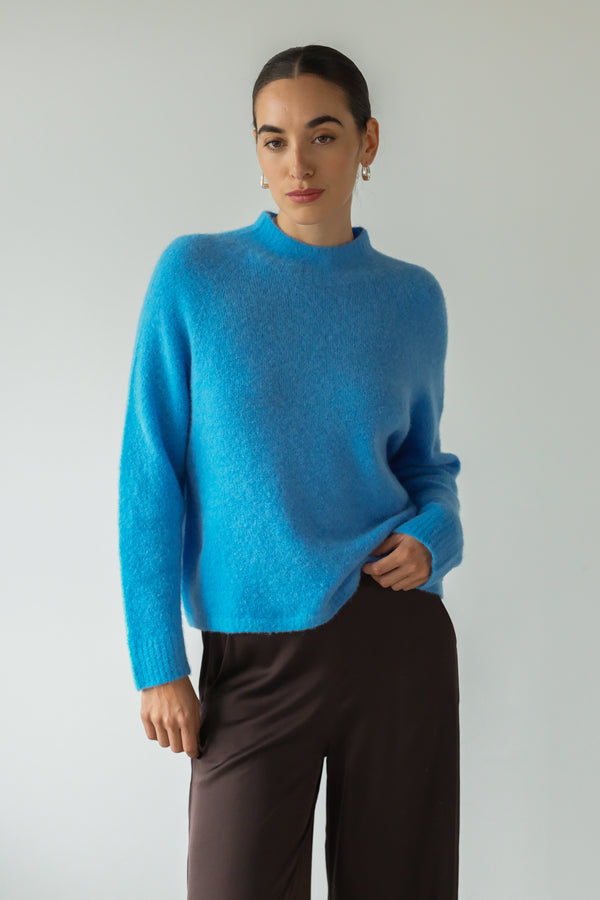 Sienna Sweater | Azure Blue | Alpaca-Wool Blend