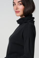 Kaia Roll Neck | Black | Fine Knit
