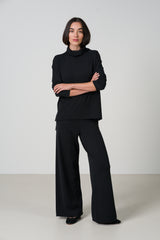 Kaia Roll Neck | Black | Fine Knit