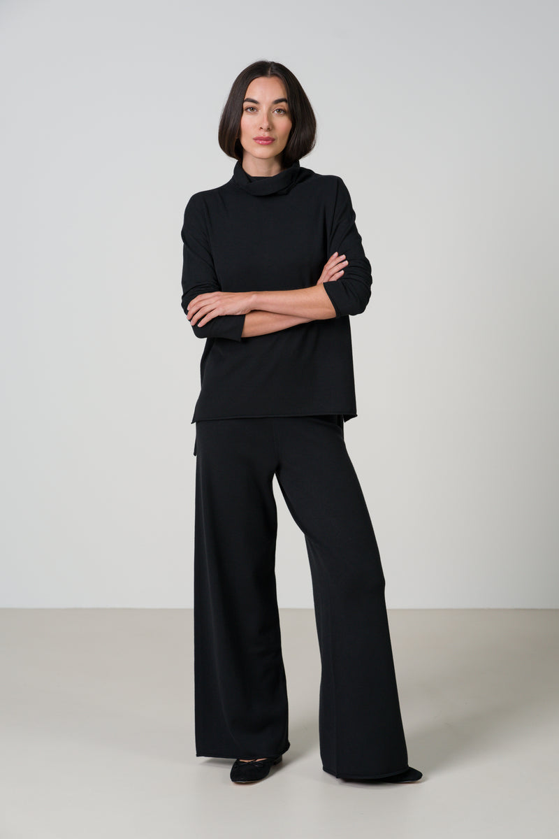 Kaia Roll Neck | Black | Fine Knit