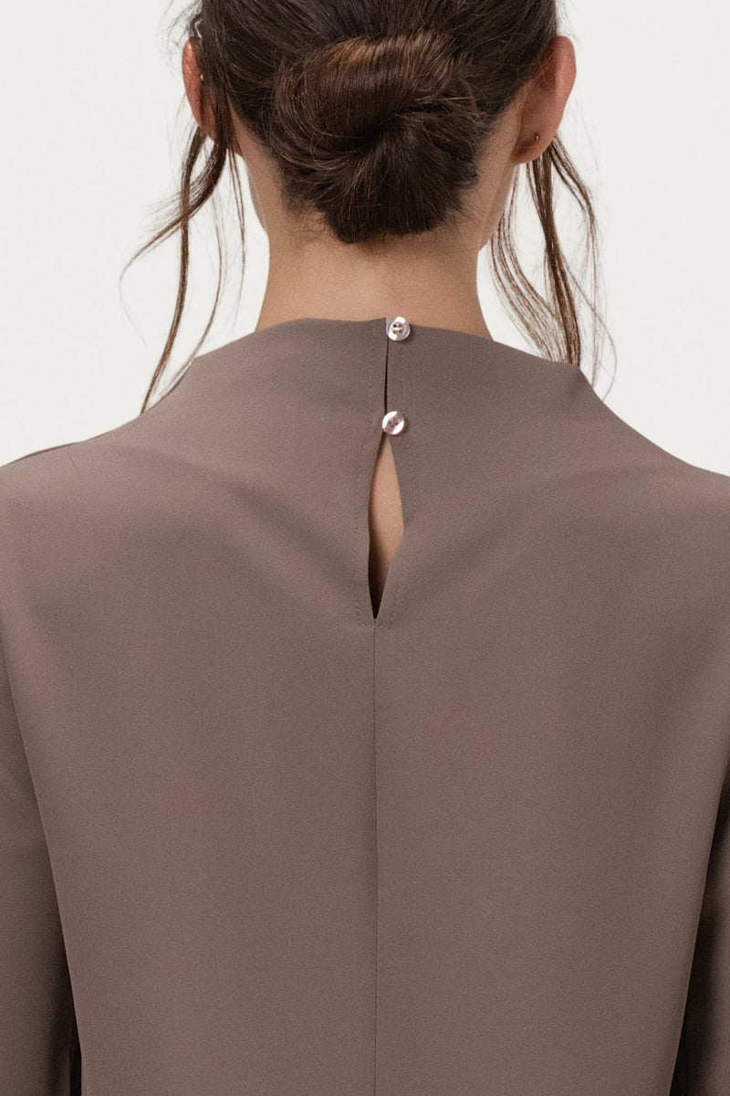 Lana High Neck Top | Taupe