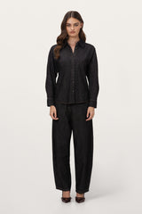 Aspen Barrel-Leg Elastic Waist Jeans | Dark Denim