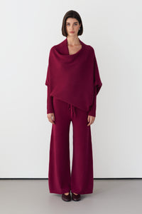 Asymmetric Draped | Burgundy | Seamless Knit