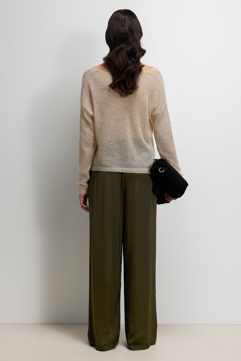 Rue Sheer Sweater | Beige | Alpaca Blend