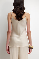 Cordelia Satin Vest | Light Beige