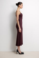 Vionne Strappy Satin Dress | Amethyst Plum
