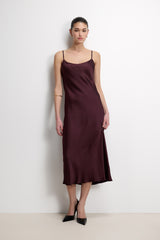 Vionne Strappy Satin Dress | Amethyst Plum