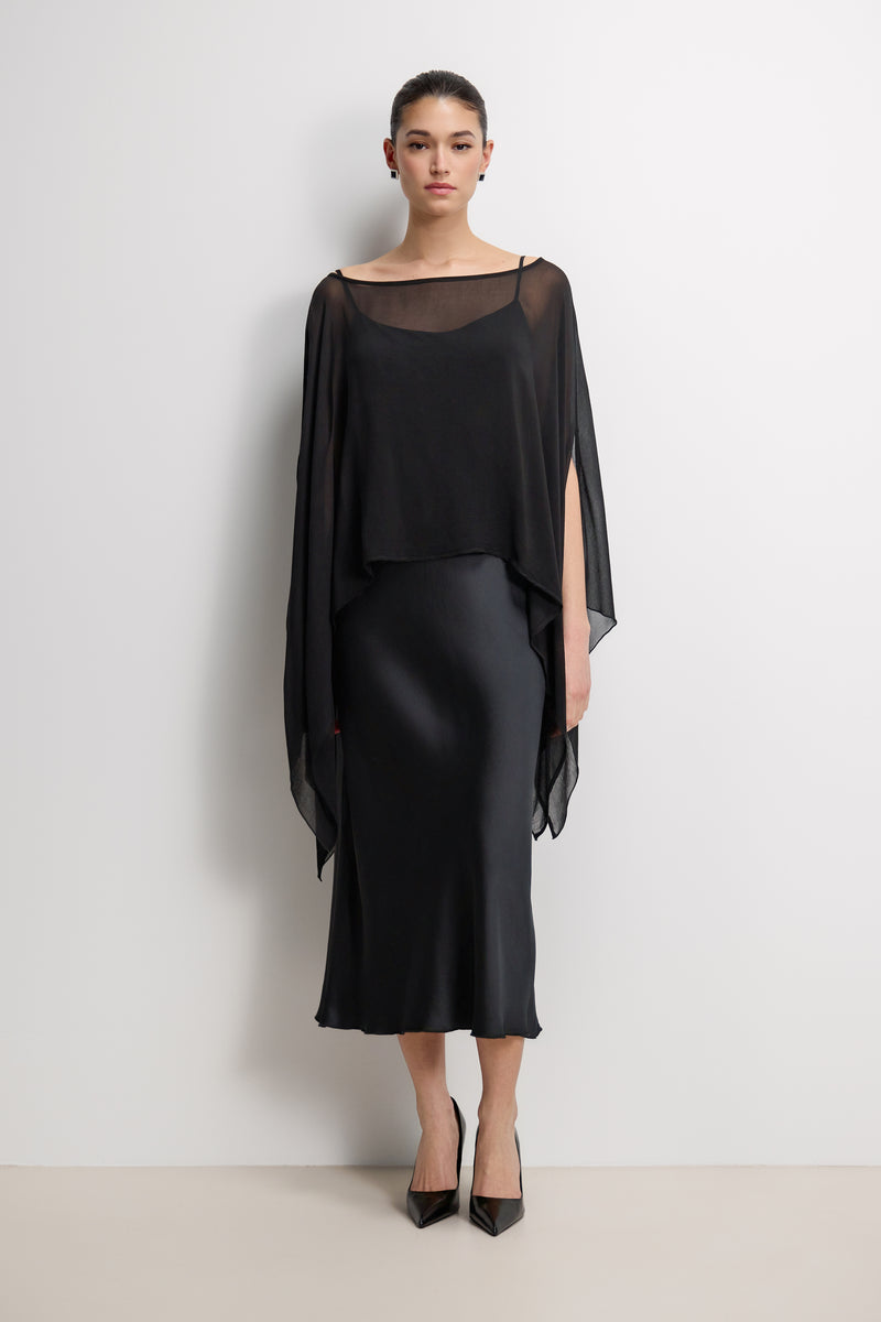 Emberly Lightweight Poncho | Black