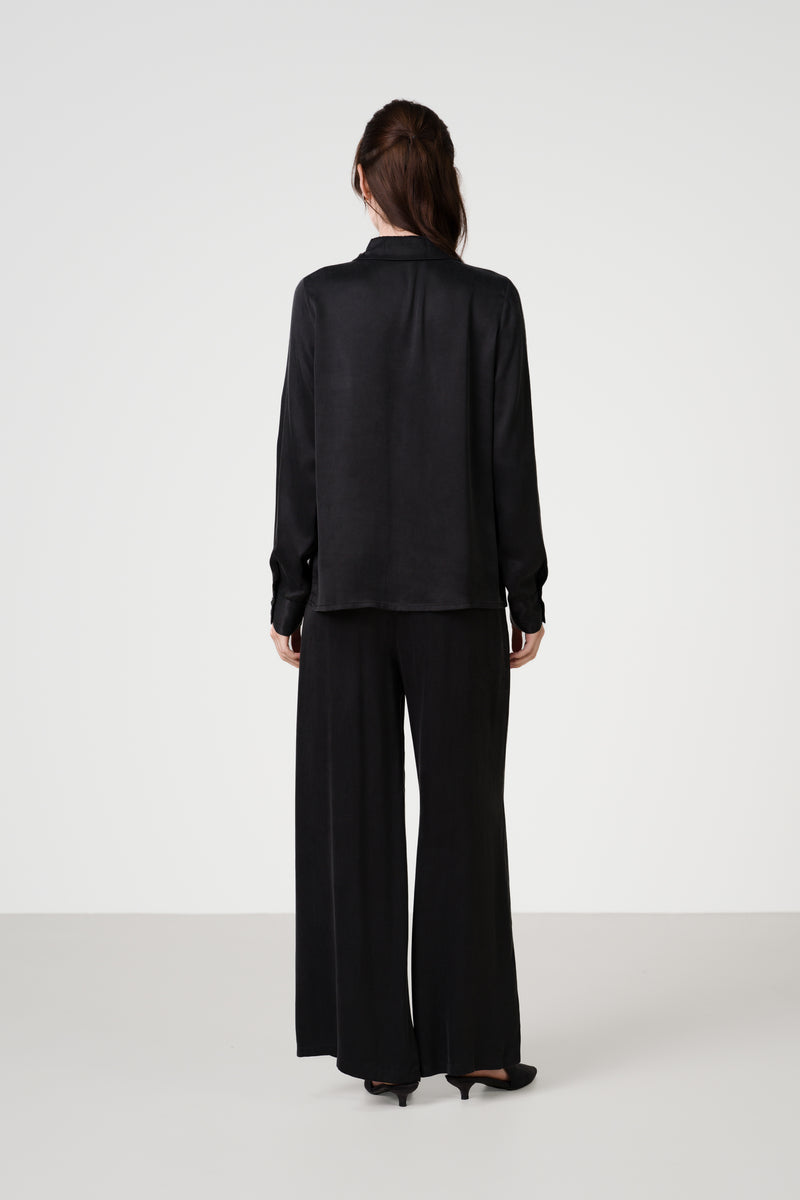 Grace Cupro Trousers | Black