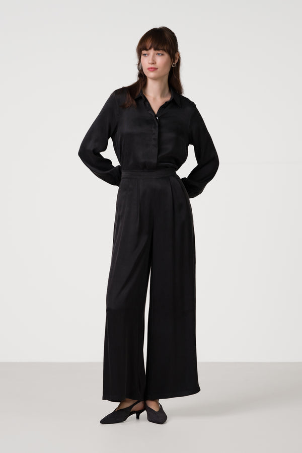 Grace Cupro Trousers | Black