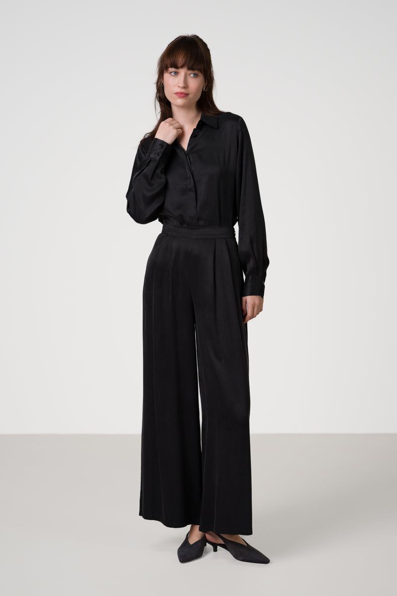 Grace Cupro Trousers | Black