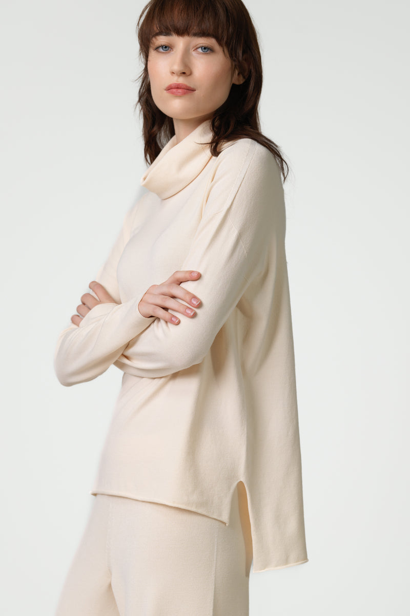 Kaia Roll Neck | Cream | Fine Knit