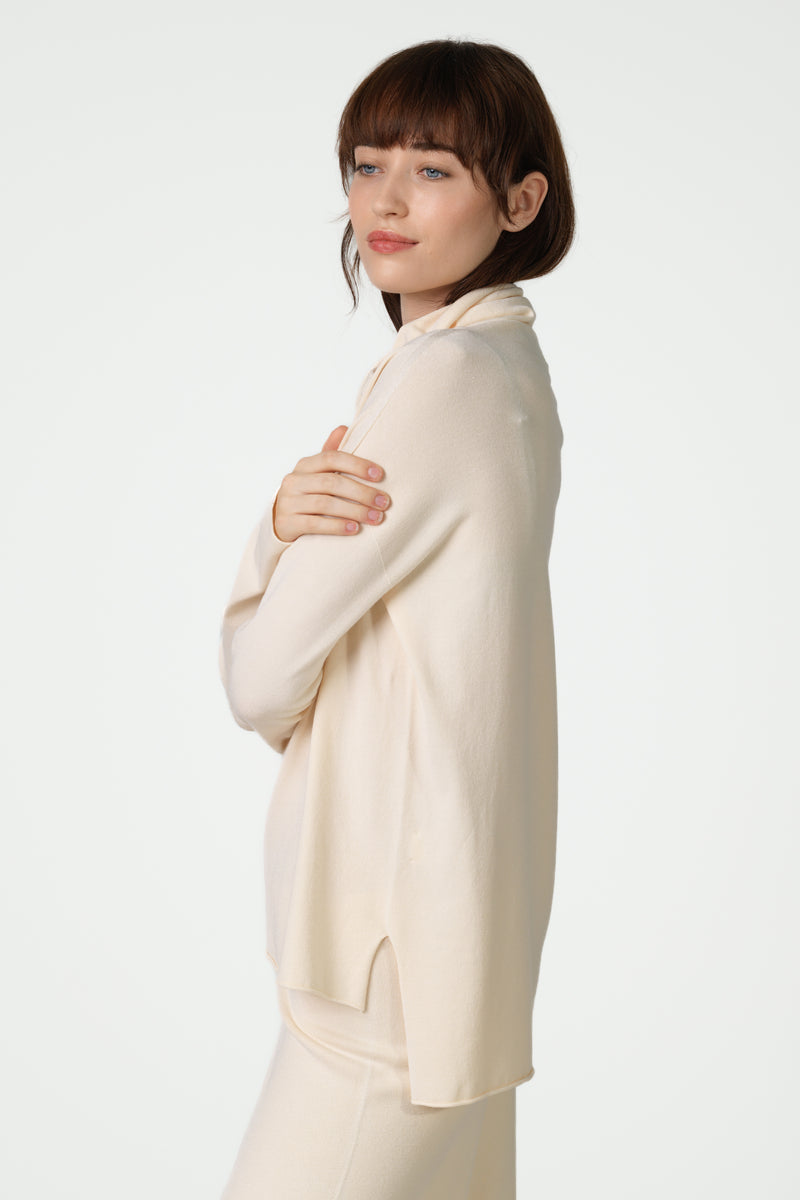 Kaia Roll Neck | Cream | Fine Knit