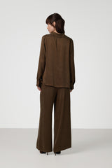 Tabitha Cupro Shirt | Chestnut Brown