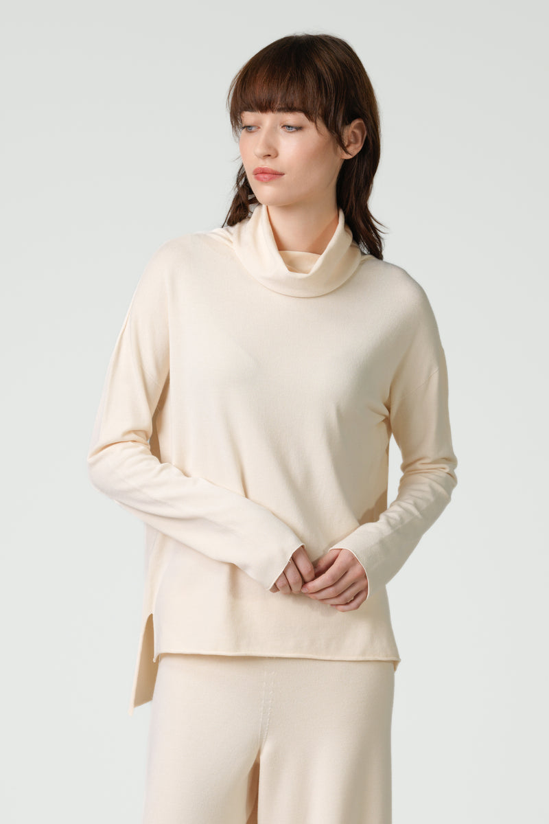 Kaia Roll Neck | Cream | Fine Knit