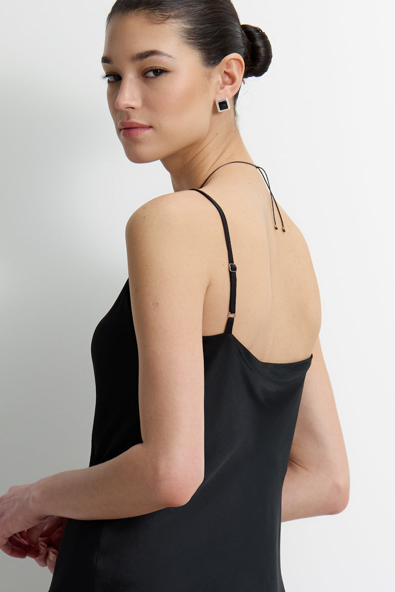 Odette Satin Vest | Black