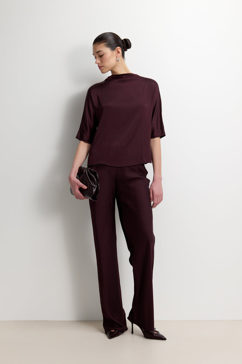 Genevieve Back Tie Top | Amethyst Plum