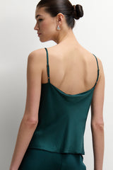 Odette Satin Vest | Teal