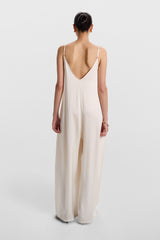 Audrey Satin Jumpsuit | Ivory