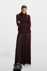 Asymmetric Draped Roll Neck | Amethyst Plum | Seamless Knit