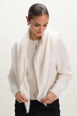 Evie Triangle Maxi Scarf | Ivory | Alpaca-Wool Blend