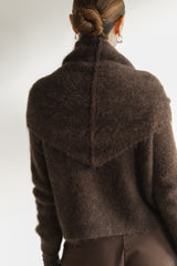 Evie Triangle Maxi Scarf | Espresso Brown | Alpaca-Wool Blend