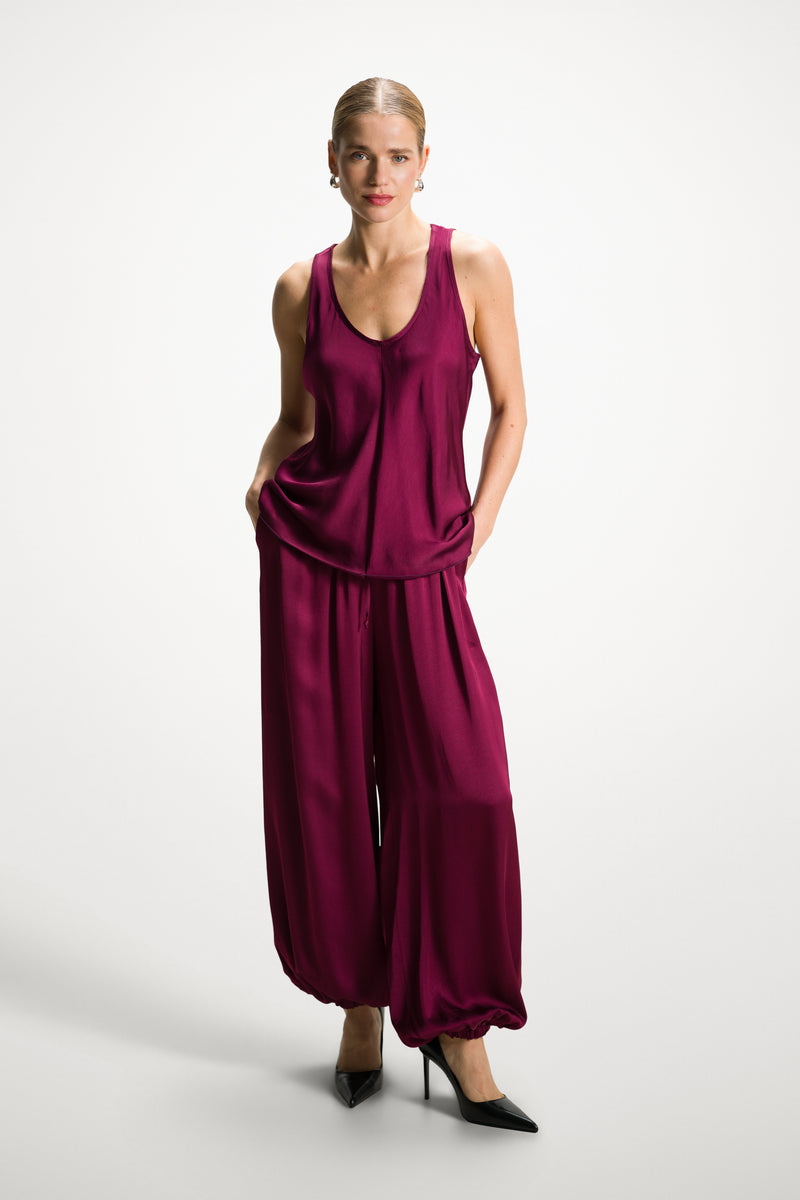 princess polly baby blue dress Fold Over Waistband Detail Flared Trousers In Burgundy | EGO UK main image 0