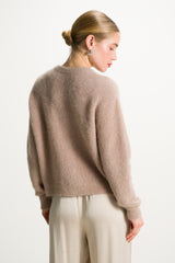 Evie Button Up Cardigan | Taupe | Alpaca-Wool Blend