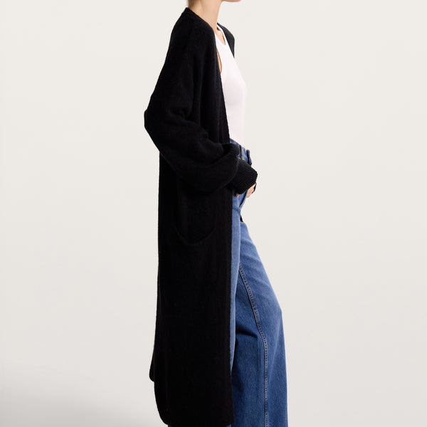 Yasmin Open Cardigan | Black | Alpaca Blend – JAKI