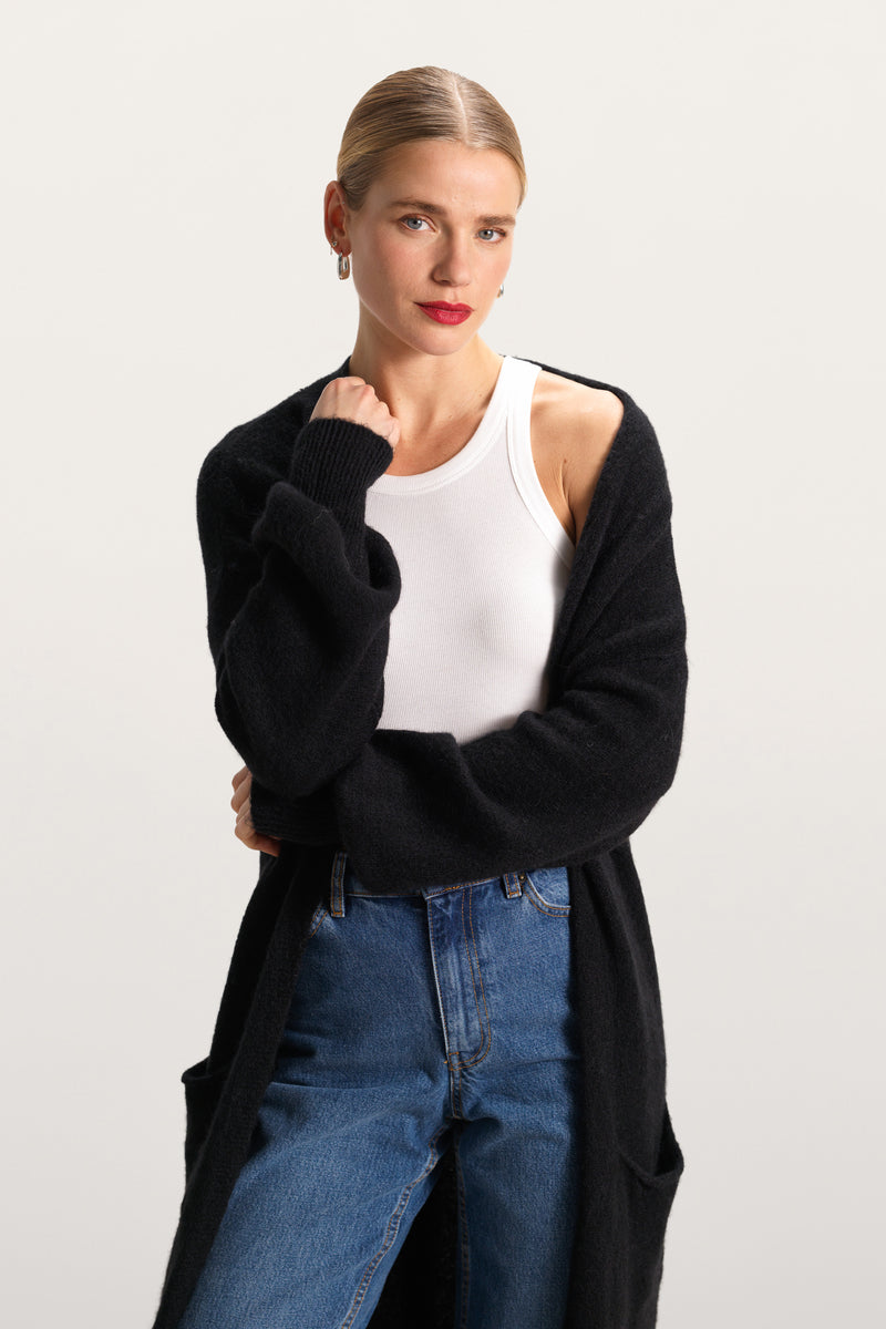 Yasmin Open Cardigan | Black | Alpaca Blend