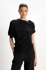 Vivienne Asymmetric Knit | Black
