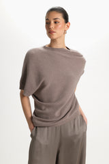 Vivienne Asymmetric Knit | Mink