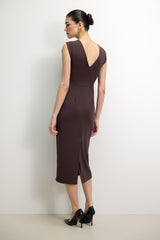 Neve Ruched Dress | Espresso Brown