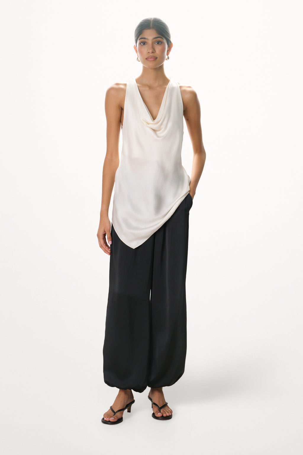 Belle Balloon Satin Trousers | Black – JAKI