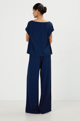Blanchett Button Top | Navy