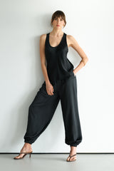 Demi Satin Vest Top | Black